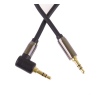 PremiumCord HQ stíněný kabel stereo Jack 3.5mm - Jack 3.5mm zahnutý 90° 1,5m