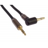 PremiumCord HQ stíněný kabel stereo Jack 3.5mm - Jack 3.5mm zahnutý 90° 1,5m