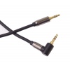 PremiumCord HQ stíněný kabel stereo Jack 3.5mm - Jack 3.5mm zahnutý 90° 1,5m