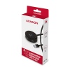 AXAGON HUE-P1AL, 4x USB 3.2 Gen 1 ROUND hub, micro USB napájecí konektor, kabel USB-A 1.2m