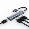 HUB USB C-tech UHB-U3-AL, 4x USB 3.2 Gen 1, hliníkové tělo