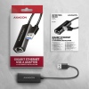 AXAGON ADE-AR, USB-A 3.2 Gen 1 - Gigabit Ethernet síťová karta, Realtek 8153, auto instal