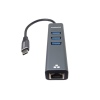 PremiumCord Adapter USB-C na Gigabit + 3x USB 3.0