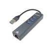 PremiumCord Adapter USB3.0 - RJ45 + 3x USB 3.0