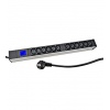 PDU IT METER, integr.merení, 12x C13,Al, 19", 1U, RAL 7035