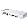 QNAP řízený switch QSW-M408-2C (12portů: 8x Gigabit port + 4x 10G SFP+ /2x 10GbE kombo porty)