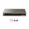 Tenda TEF1110P-8-102W PoE AT switch - 8x PoE 100 Mb/s + 2x Uplink 1 Gb/s, PoE max 102W, fanless,PoE+