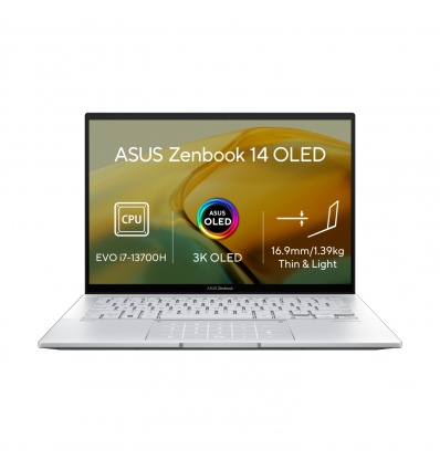 ASUS Zenbook 14 OLED/UX3402VA/i7-13700H/14"/2880x1800/16GB/1TB SSD/Iris Xe/W11P/Silver/2R