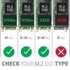 AXAGON EEM2-GTS2, USB-C 10Gbps - M.2 NVMe & SATA SSD kovový THIN box, bezšroubkový