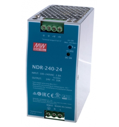 MEANWELL průmyslový napájecí zdroj MeanWell NDR-240-24 240W, 24V