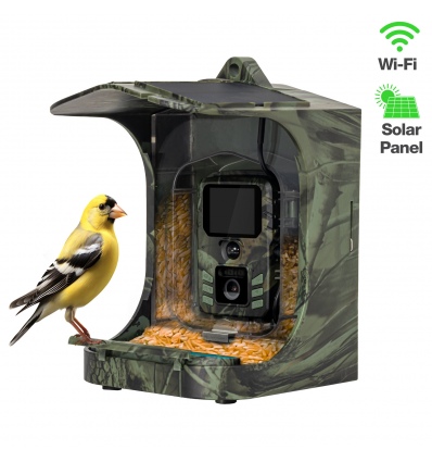 EVOLVEO StrongVision BirdFeeder - Chytré krmítko pro ptáky s kamerou a solárním panelem