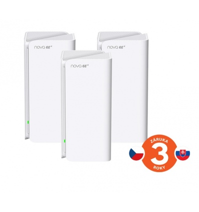 Tenda Nova MX21 Pro (3-pack) WiFi6E AXE5700 Mesh Gigabit system, 9x GLAN/GWAN, WPA3, VPN, CZ app