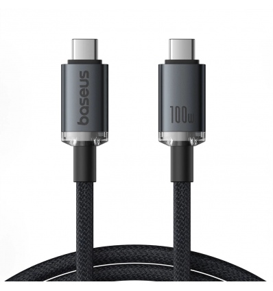 Baseus Crystal Shine Series Datový Kabel USB-C - USB-C 100W 1,5m Black