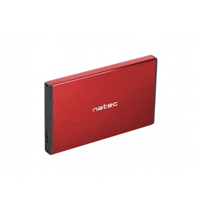 Externí box pro HDD 2,5" USB 3.0 Natec Rhino Go, červený, hliníkové tělo