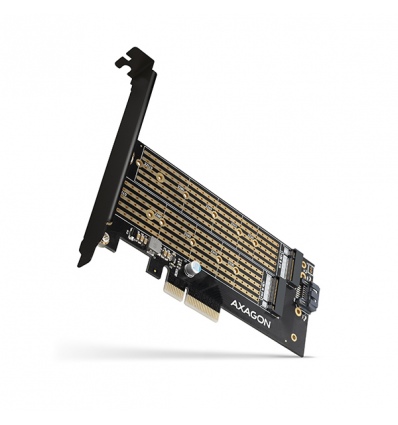 AXAGON PCEM2-D, PCIe x4 - M.2 NVMe M-key + SATA B-key slot adaptér, vč. LP