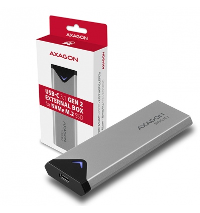 AXAGON EEM2-UG2, USB-C 10Gbps - M.2 NVMe SSD ARROW box, stříbrný