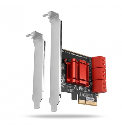 AXAGON PCES-SA6, PCIe řadič - 6x interní SATA 6G port, ASM1166, SP & LP