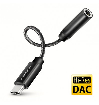 AXAGON ADA-HC, USB-C na 3.5mm jack - Hi-Res DAC audio adaptér, 384kHz/32bit, stereo