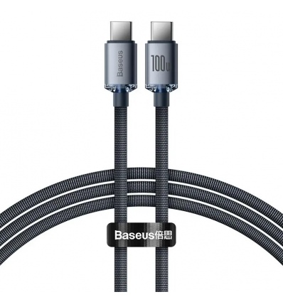 Baseus CAJY000601 Crystal Shine Series Datový Kabel USB-C - USB-C 100W 1,2m Black