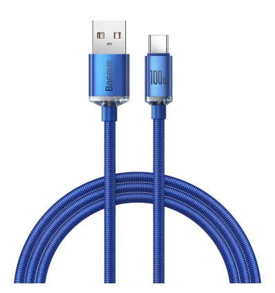 Baseus CAJY000403 Crystal Shine Series Datový Kabel USB - USB-C 100W 1,2m Blue