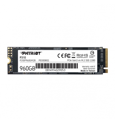 PATRIOT P310//SSD/M.2 NVMe/Černá/3R