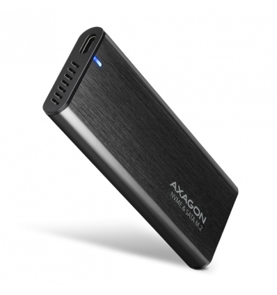 AXAGON EEM2-SB2, USB-C 3.2 Gen 2 - M.2 NVMe & SATA SSD kovový RAW box, bezšroubkový, černý