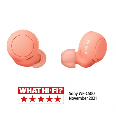 Sony True Wireless WF-C500, oranžovo-červená