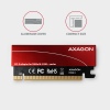 AXAGON PCEM2-S, PCIe x16 - M.2 NVMe M-key slot adaptér, kovový kryt pro pasivní chlazení