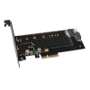 AXAGON PCEM2-DC, PCIe x4 - M.2 NVMe M-key + SATA B-key slot adaptér, chladič, vč. LP