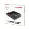 AXAGON RSS-CD12 rámeček pro 2.5" SSD/HDD do DVD slotu, 12.7 mm, LED, hliník