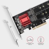 AXAGON PCEM2-ND, PCIe x8 řadič - 2x M.2 NVMe M-key slot, RAID, podpora desek bez bifurkace, vč. LP