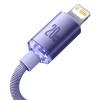 Baseus CAJY000205 Crystal Shine Series Datový Kabel USB-C - Lightning 20W 1,2m Purple