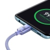 Baseus CAJY000605 Crystal Shine Series Datový Kabel USB-C - USB-C 100W 1,2m Purple