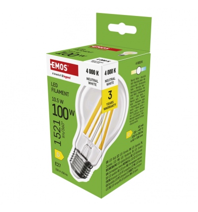 EMOS LED FLM A60 10,5W(100W) 1521lm E27 NW