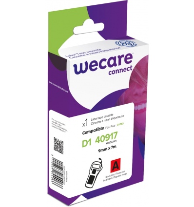 WECARE ARMOR páska kompatibilní s DYMO S0720720,Black/Red,9MM*7M