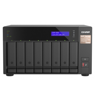 QNAP NVR QVP-85B (6core 4,4GHz, 32GB RAM, 8xSATA, 2xGbE, 2xM.2 NVMe Gen4, 2xPCIe, kamery: 8 (max 64)