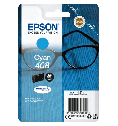 EPSON Singlepack Cyan 408 DURABrite Ultra Ink