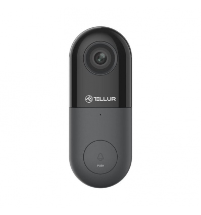 Tellur Video DoorBell WiFi, 1080P, PIR, Wired, Black