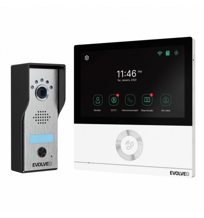 EVOLVEO DoorPhone AHD7, Sada domácího WiFi videotelefonu s ovládáním brány nebo dveří, bílý monitor