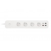 iGET HOME Power 4 USB - WiFi chytrá prodlužka 4x 230V + 4x USB, samostatná, měření spotřeby, 3680W