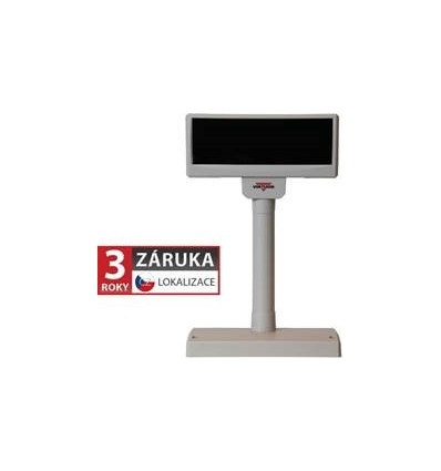 LCD zákaznický displej Virtuos FL-2024LW 2x20, USB, 5V, béžový