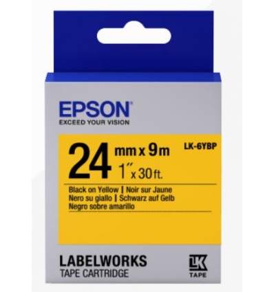 Epson Label Cartridge Pastel LK-6YBP Black/Yellow 24mm (9m)