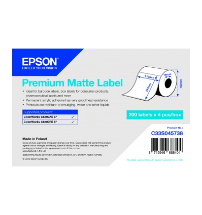 Premium Matte Label 210x297 mm, 200 lab