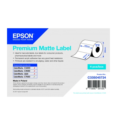 Premium Matte Label 102 x 152mm, 800 lab