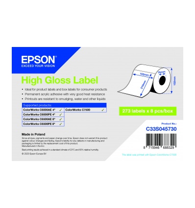 High Gloss Label 105 x 210mm, 273 lab