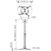 Teleskopický držák na větší projektor Vogel's PPC 2555, 55-85 cm, stříbrný