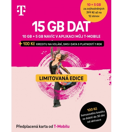 T-mobile Předplacená karta 15GB