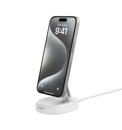 Belkin Pro Convertible Qi2, 15W stojan, bilý