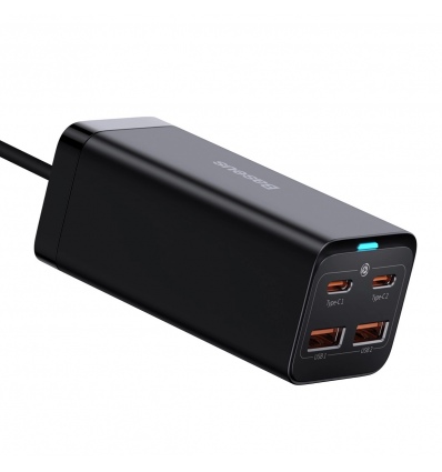 Baseus Rychlonabíječka do sítě GaN3, 2x USB-A, 2x USB-C 100W černá