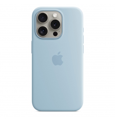 iPhone 15 Pro Silicone Case with MS - Light Blue